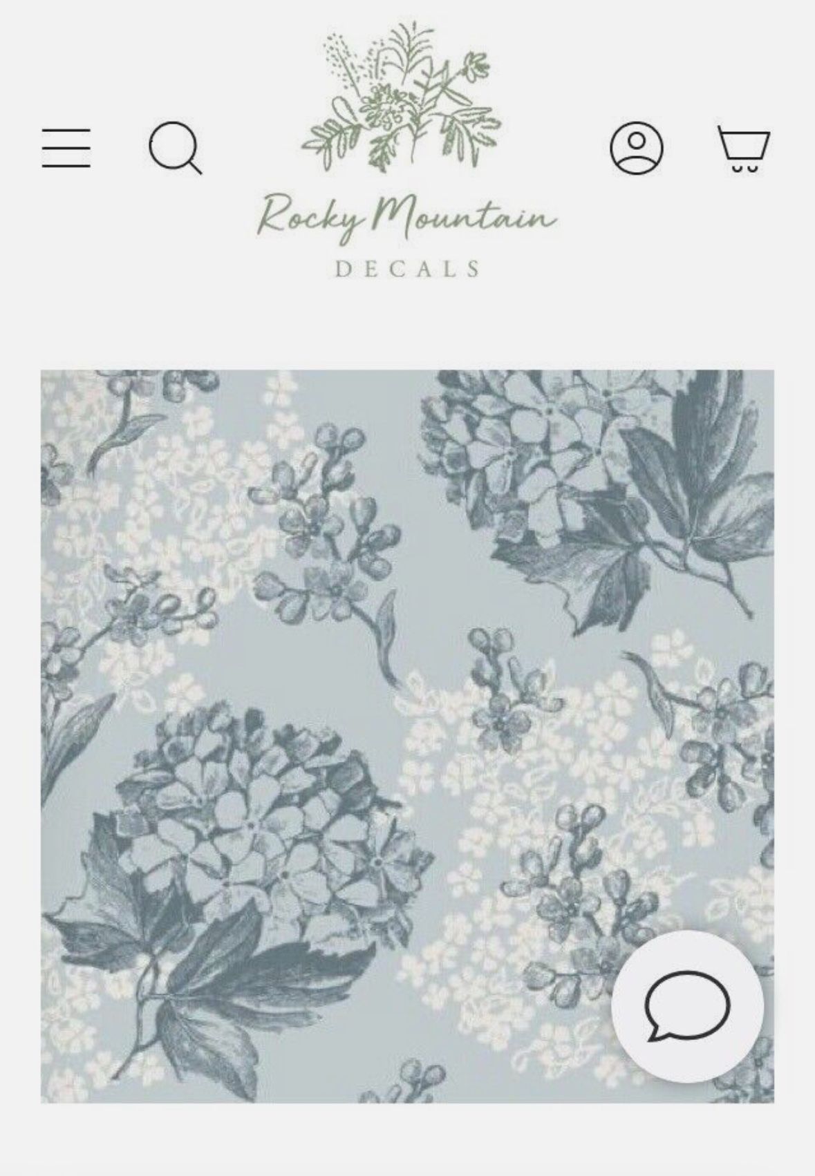 RMD Wallpaper “Hearthstone" Floral Grey Blue White (5 ROLLS 24in. x 84in. ea)