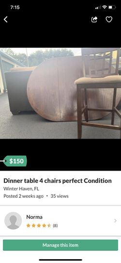 Dinner table 4 chair perfect Condition