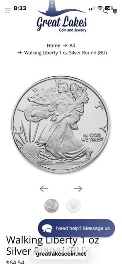 .999 Silver Coins 1oz Walking Liberty