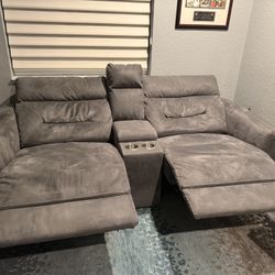 Gray Recliner. 