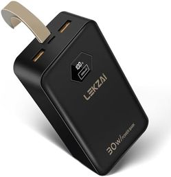 Lekzai PD 30W Portable Charger with USB C Output, 30000mAh Power Bank, Phone Battery Charger for iPhone, Android, iPad, Steam Deck
