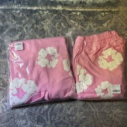 Denim Tears Pink Hoodie & Pants Set L