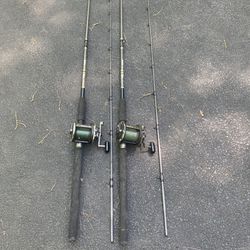 2 Daiwa Fishing Trolling Rods & Daiwa 47H Levelwind Reels, $40 each