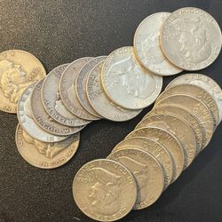 Silver Franklin Half Dollars 90% Silver