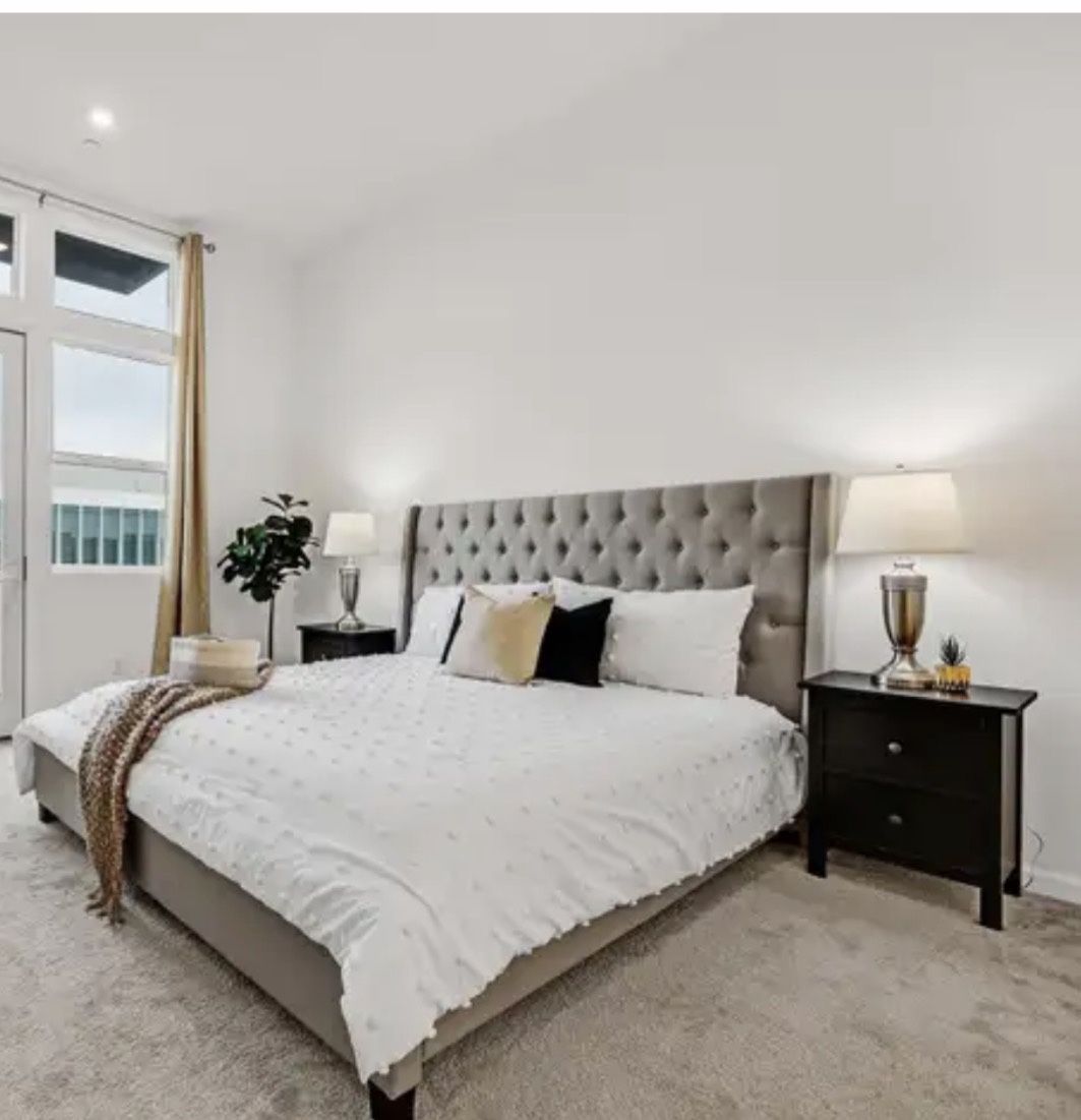 King Bed, Mattress and side tables