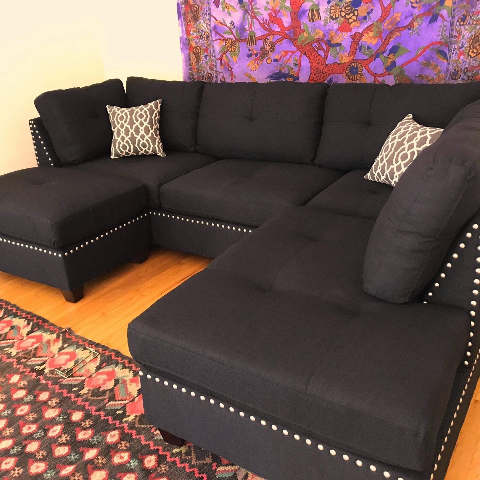 New Black Sectional Couch / free Delivery