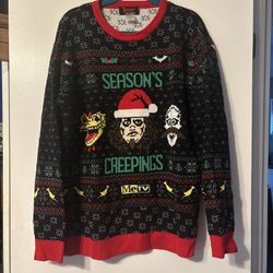 MeTV Svengoolie Black Seasons Creeping Christmas Sweatshirt XL - RARE Sweater