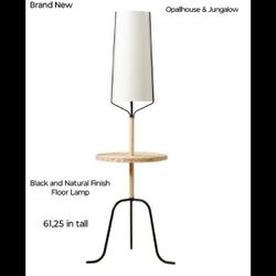 Brand New Opallhouse Designed Jungalow Black And Natural Finish Floor Lamp 