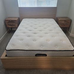 IKEA Malm Full Size Bed Frame/Mattress and Two Night Stand