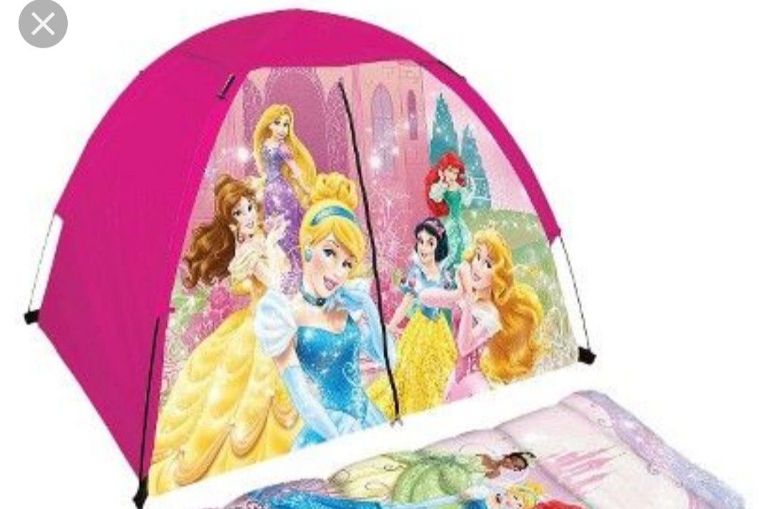 Princess tent and kids fold up chair