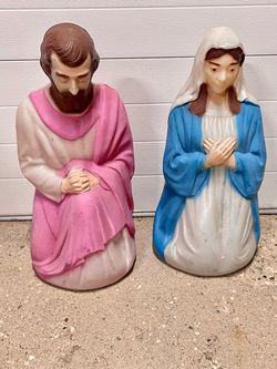 Vintage empire plastic Joseph and mother Mary nativity blow mold
