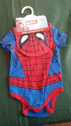 Spiderman bodysuit &hat set