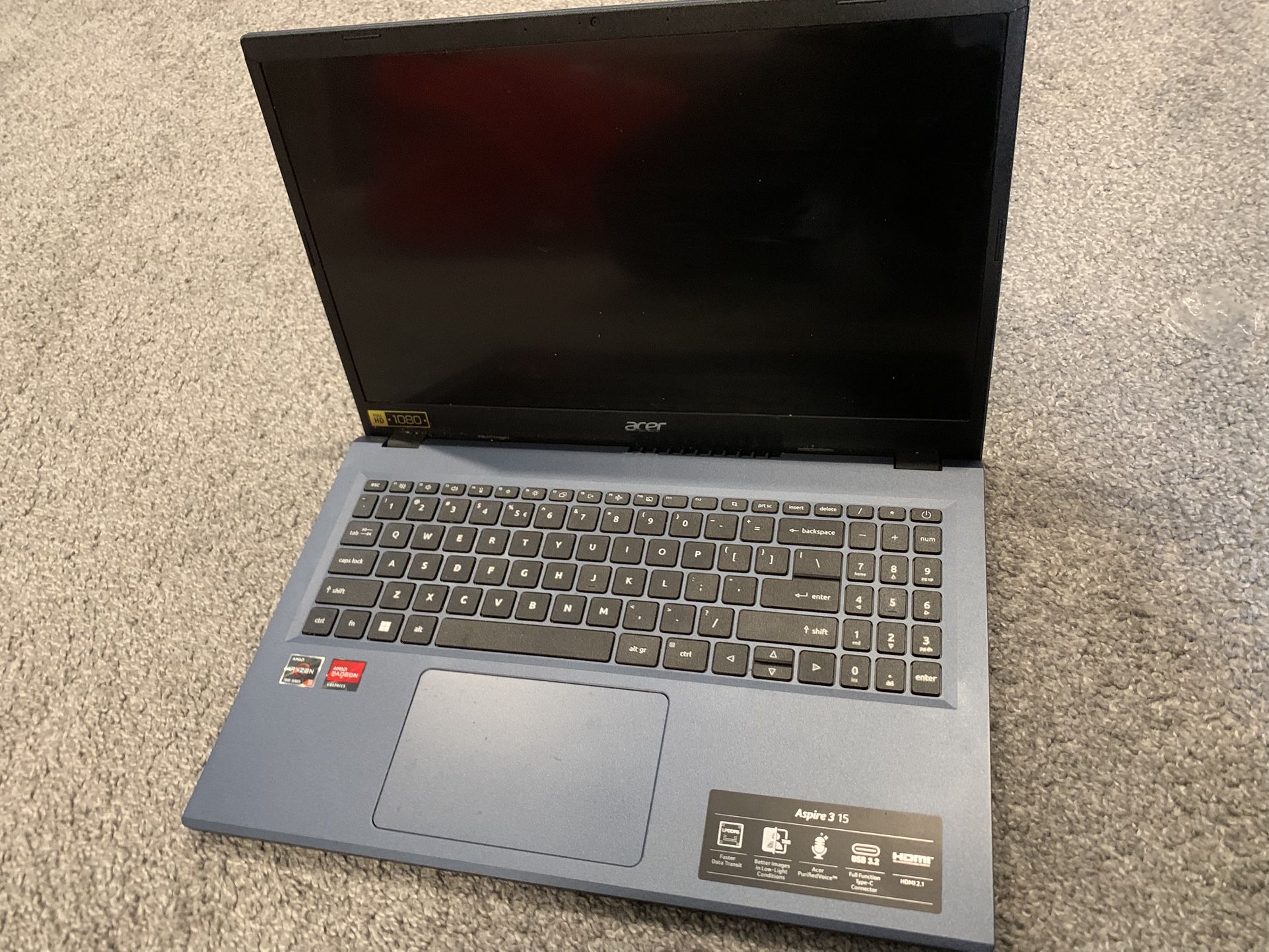 Acer Aspire 3 Laptop 1080HD 15.6” Touchscreen
