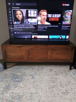 Crate and Barrel Solid Wood and Metal End Table with Drawer