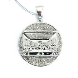 10Kt White Gold Diamond Last Supper Pendant 8.50g 21966863
