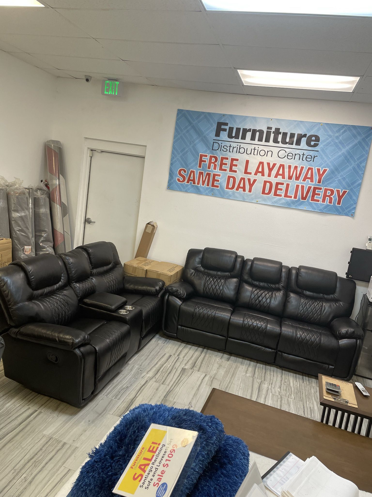 Santiago, Black Leather Reclining Sofa And Loveseat Set Only $899. Easy Finance. Same-Day Delivery.