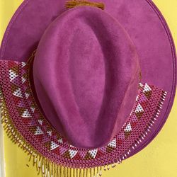 Pink Hat With Embellishment