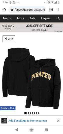 Pittsburgh pirates zip up hoodie kids