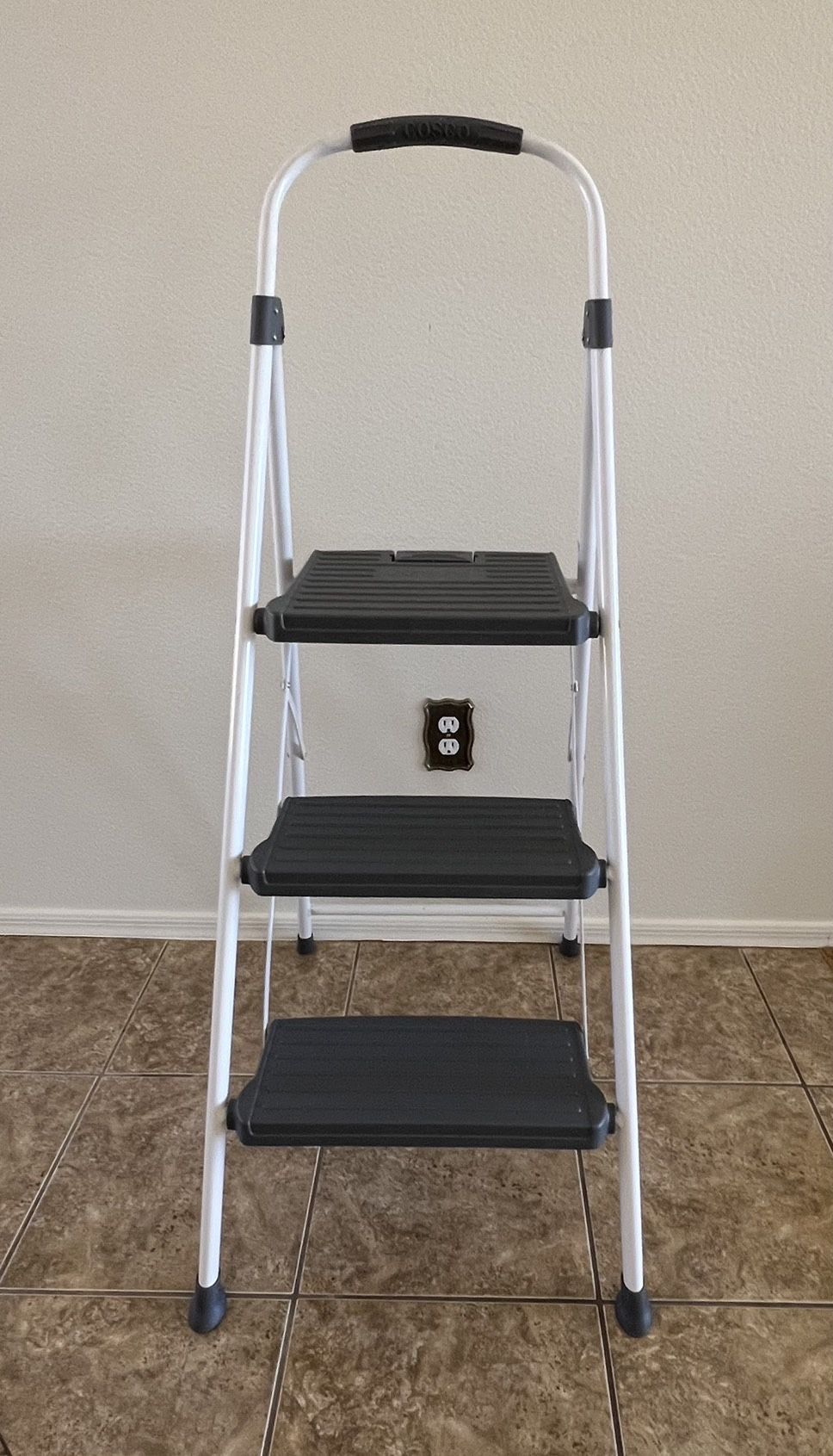 COSCO 3 Step Connection Step Stool ( White & Gray, 8ft 10in Max Reach)