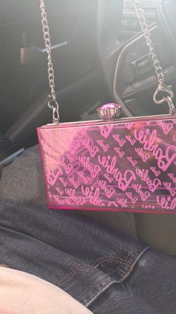 Barbie Pink Acrylic Box Clutch with Chain Strap