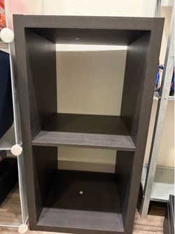 Dark Espresso 2-Tier Cube Storage Shelf / Bookcase