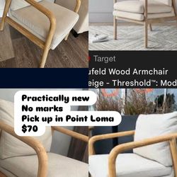 Wood Armchair contemporary  Beige $70