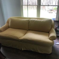 Herndon Yellow Pinstripe Couch