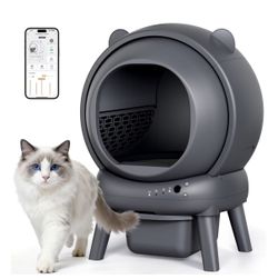 Automatic Self Cleaning Multi Cat Litter Box with App Control, Odor, Noise Control, Dual Safety Sensors & 2 Roll Garbage Bags, Gray, 15-lb box
