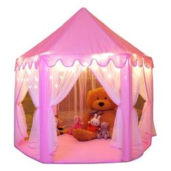 Brand New Princess Tent Girls Large Playhouse Kids Castle Play Tent with Star Lights Toy for Children Indoor and Outdoor Games, 55'' x 53'' (DxH)

Bra
