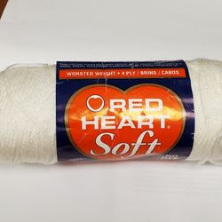 Red Heart Yarn White No Dye Lot 5 oz
