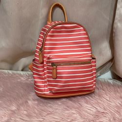 Pink Striped Mini Backpack