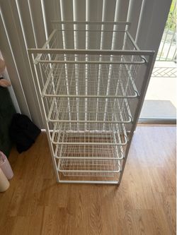 IKEA white wired rack