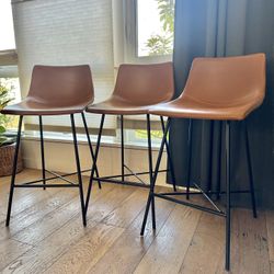 3 Poly & Bark Paxton 24” Counter Stools