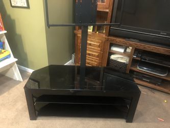 Black glass tv stand and mount
