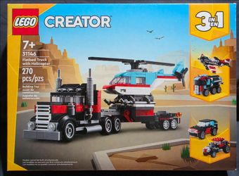 LEGO Creator 3-in-1 31146 Flatbed Truck with Helicopter – NEW SEALED