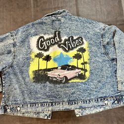 Woman’s Vintage Denim Jacket (Size 3XL)- Unique 1 Of A Kind