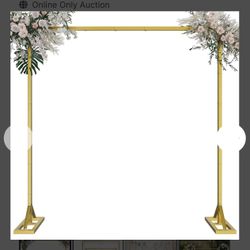 8.2FT Adjustable Backdrop Stand Kit - Square Wedding Arch & Balloon Arch for Photo Booth Background, Baby Shower, Birthday Party Decorations (Portable