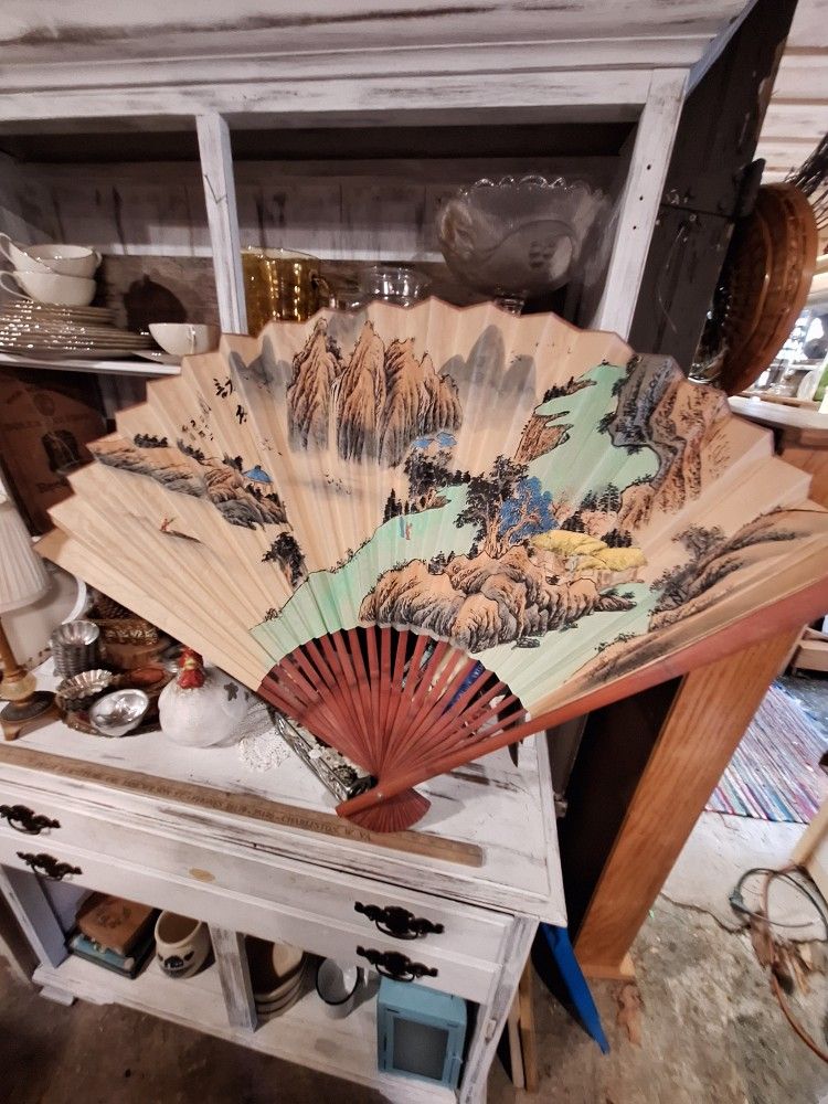 Asian Hand Painted Folding Fan