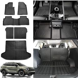 Rongtaod Floor Mats Compatible with 2023 2024 Kia Sportage Trunk Mat Cargo Mat Cargo Liner Back Seat Cover Protector No Hybrid Floor Liner Sportage Ac