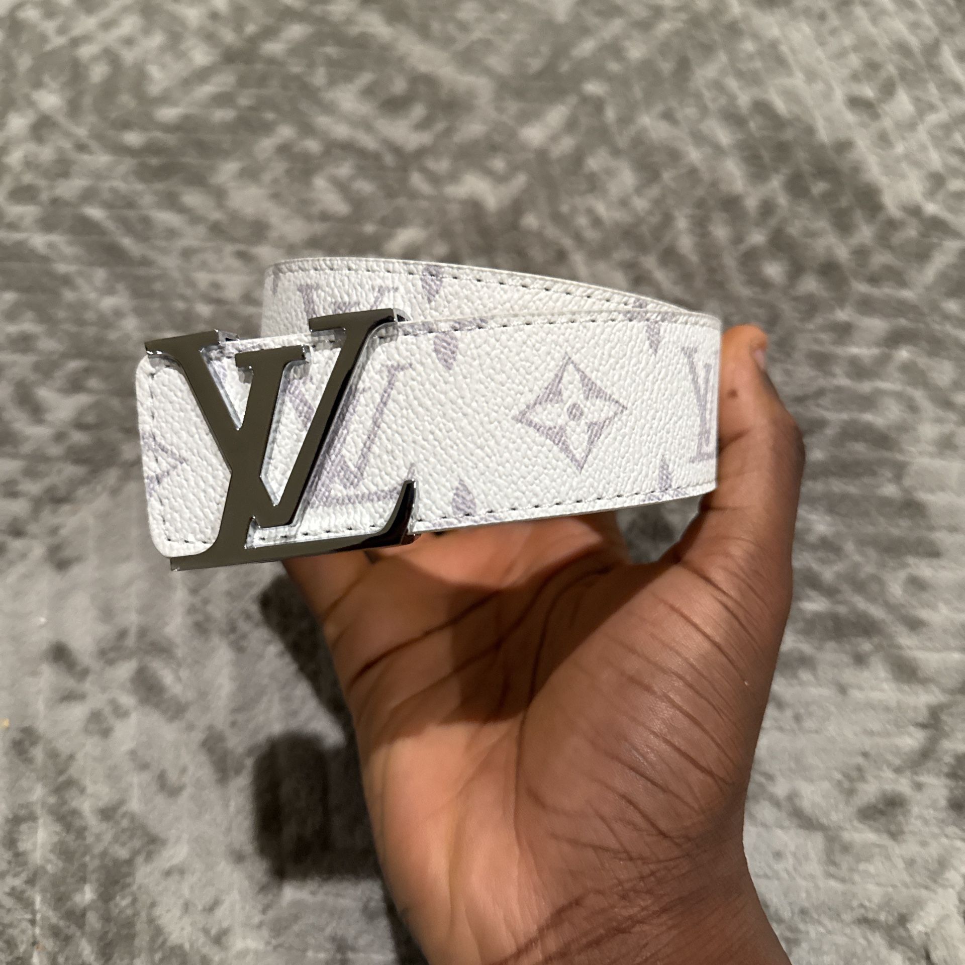White Louis Vuitton Belt