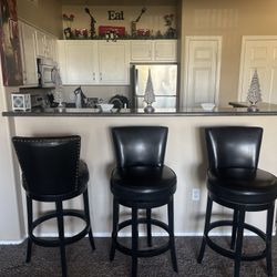 Black Leather Bar Stools