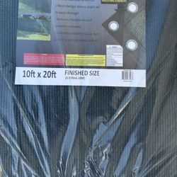 10ft X 20ft Super Heavy Duty Dark Green Mesh Tarp / Malla Sombra