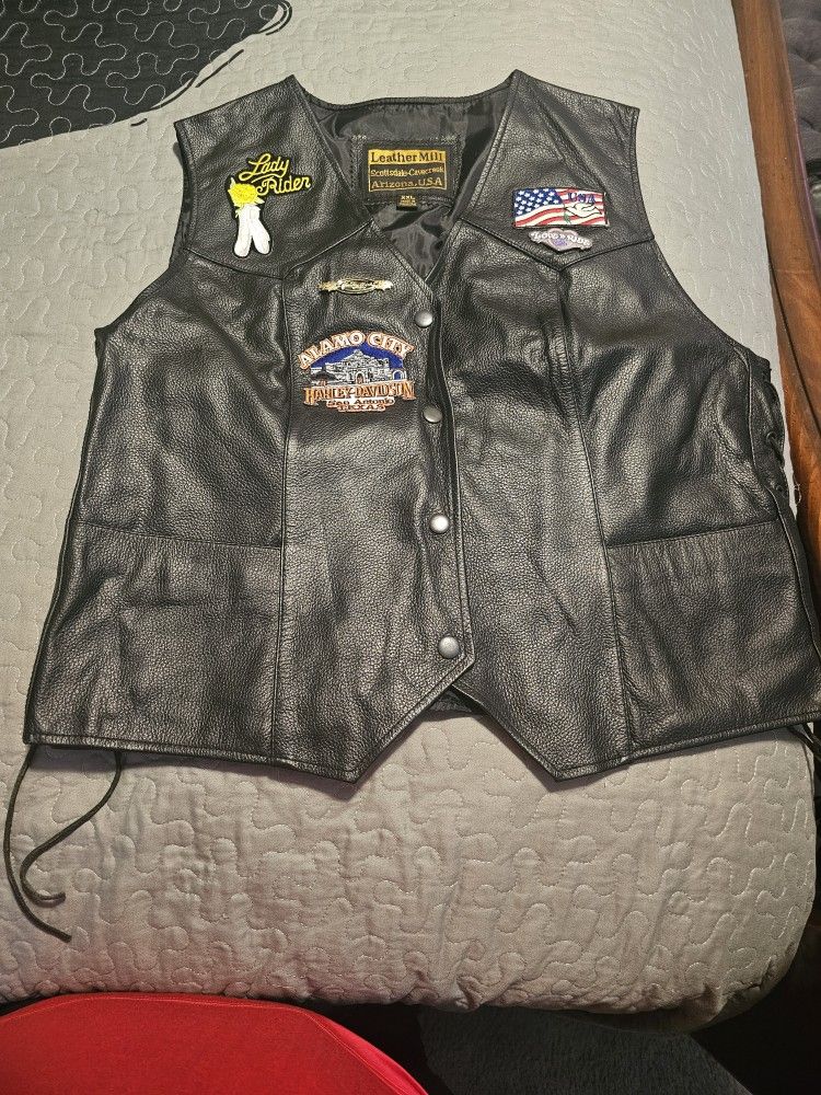 Women's XXL Leather Motorcycle Vest
