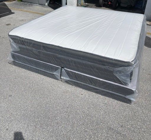 NEW MATTRESS KING SIZE PILLOW TOP AND BOX SPRING 2pcs 🚚🚚🚚🚚