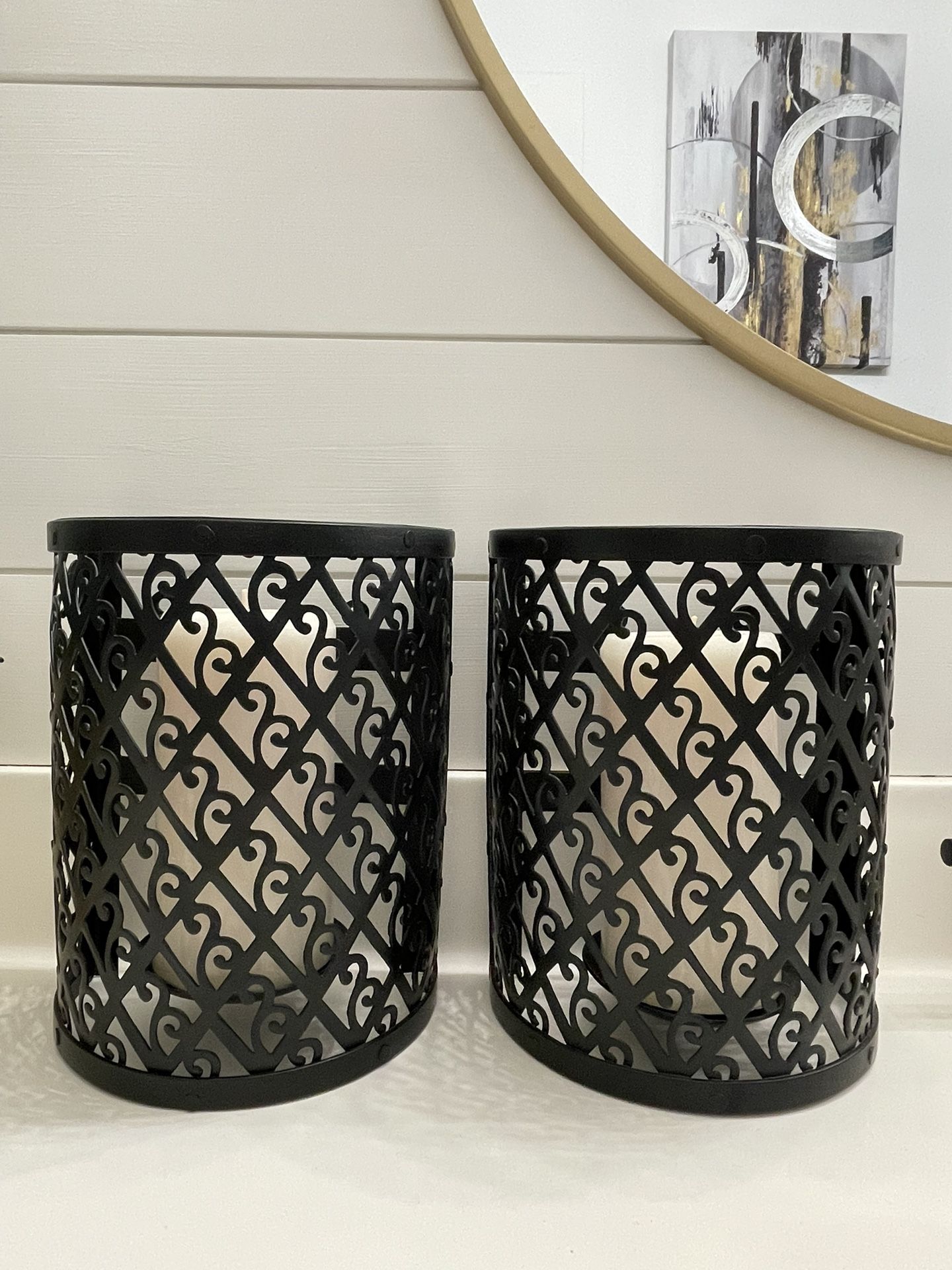 2 Beautiful Metal Candle Holders