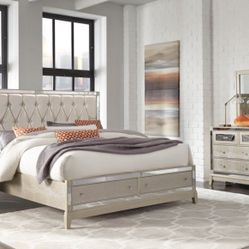 NEW MIRROR CHAMPAGNE 5 PCS KING BEDROOM