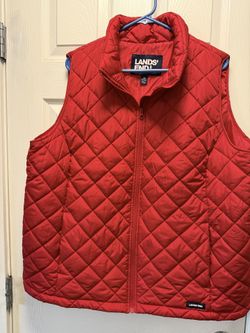 lands end- Chaleco color rojo para mujer de cuello alto. Columbia
