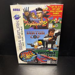 New Sega Saturn 3 Free Games Pack Virtua Fighter 2  Virtua Cop Daytona USA MINT!