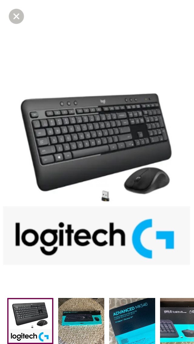 NEW!  Logitech MK540 Full-size Wireless Membrane Keyboard/Mouse Combo for PC