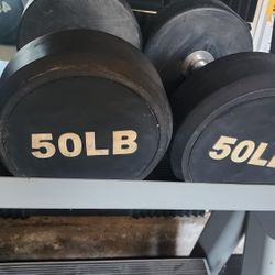50lb Rubber Pro Style Dumbbells